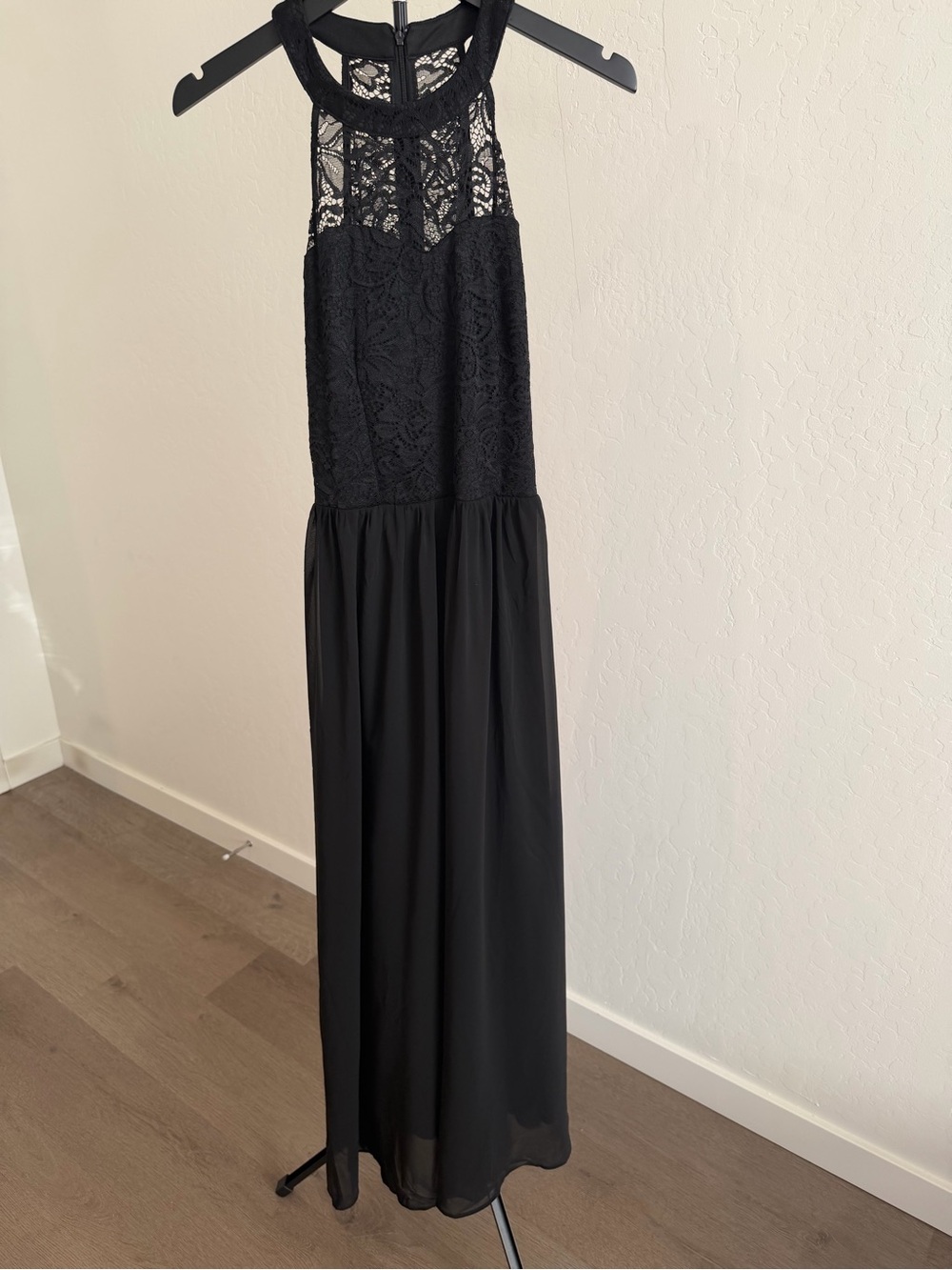 Wedtrend Black Lace High Neck Maxi Dress Formal Evening Gown Prom Wedding Guest